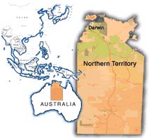 Carte du Territoire du Nord, Australie